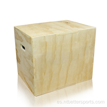 Caja de salto pliométrico de madera de ejercicio de fitness